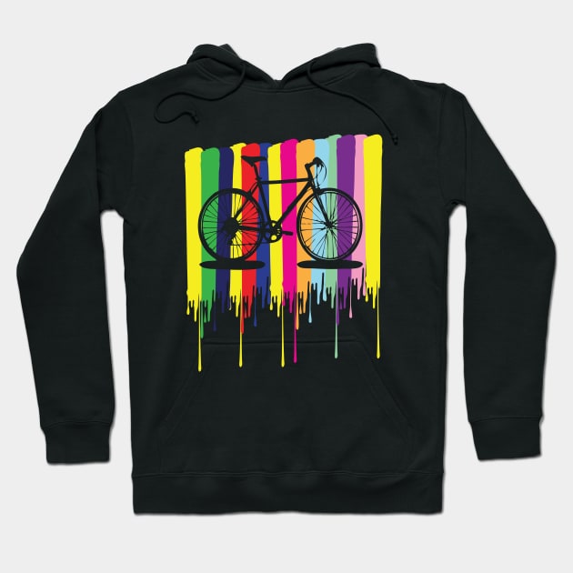 rainbow bicycle Hoodie by CindyS